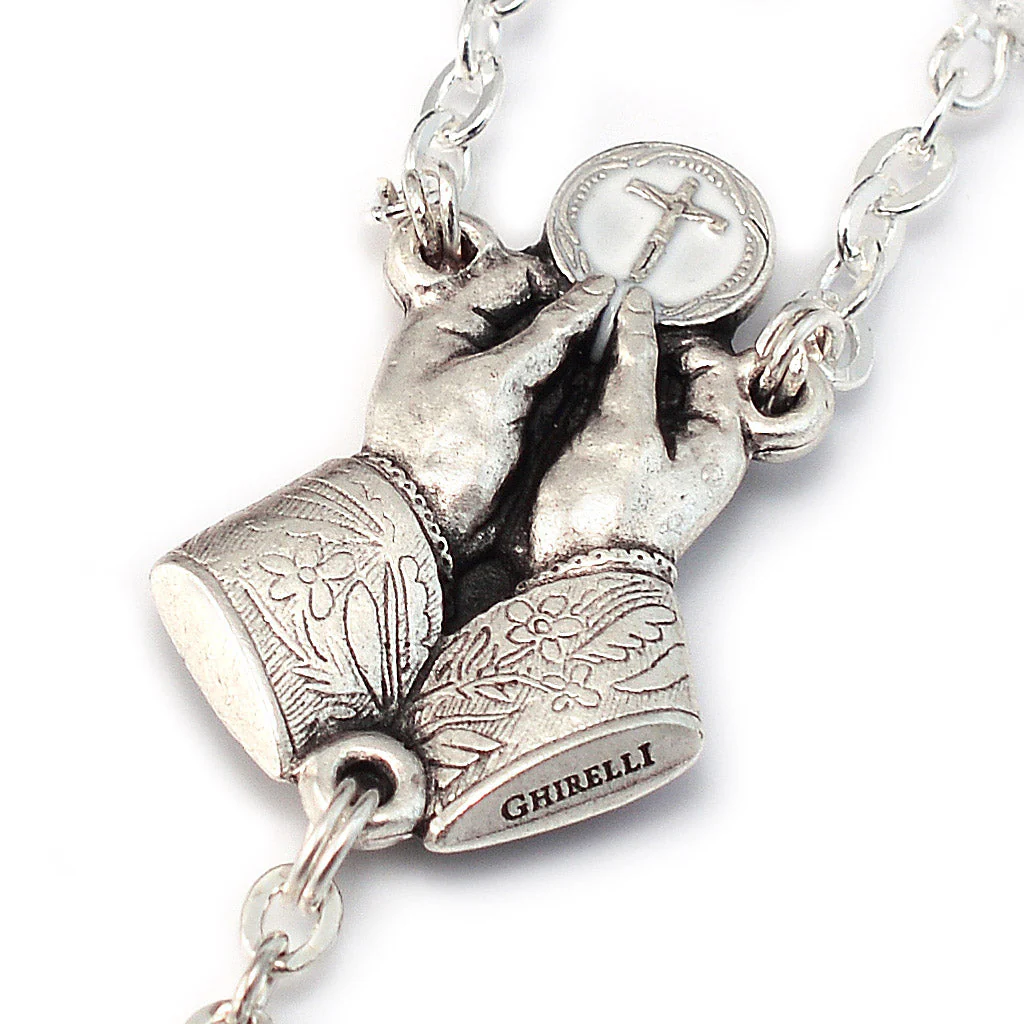 Fatima Immaculate Heart Goldstone & Silver Rosary - Image 5