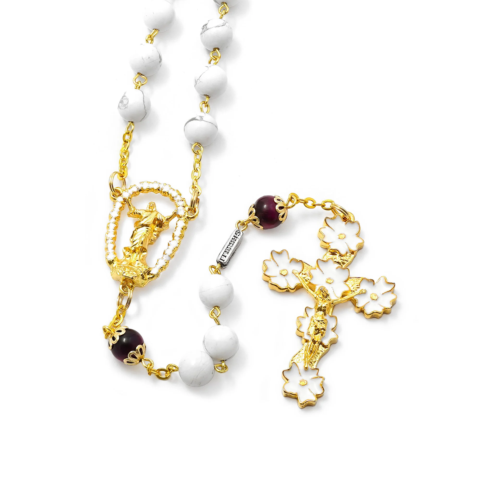 The Holy Easter Gold Rosary | with Aulite stones