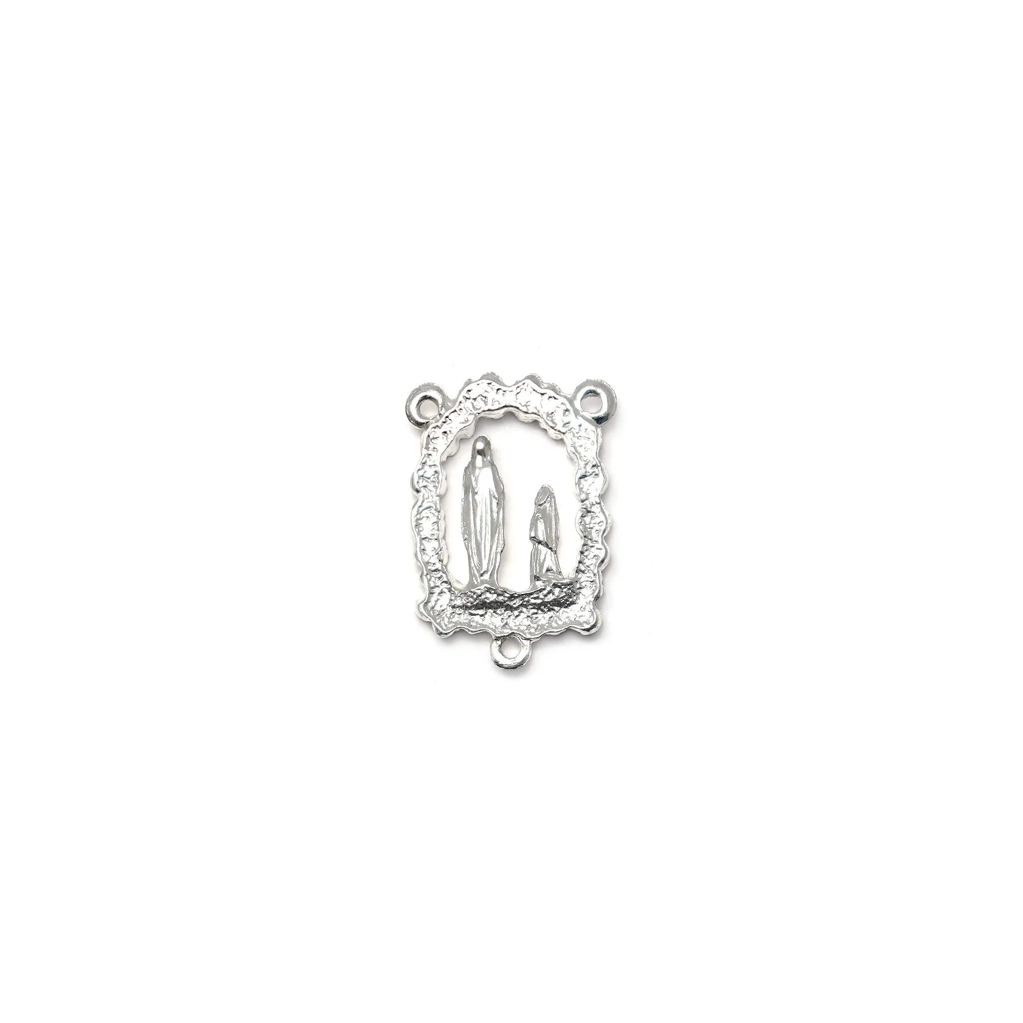 Lourdes Roses & Saint Bernadette Rosary with Pearl, Silver & Enameled - Image 5