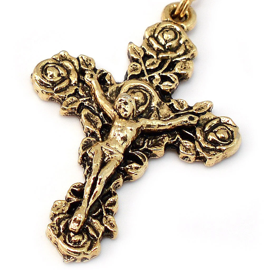Mary's Motherly Love Collection Blue & Gold Rosary - Image 2
