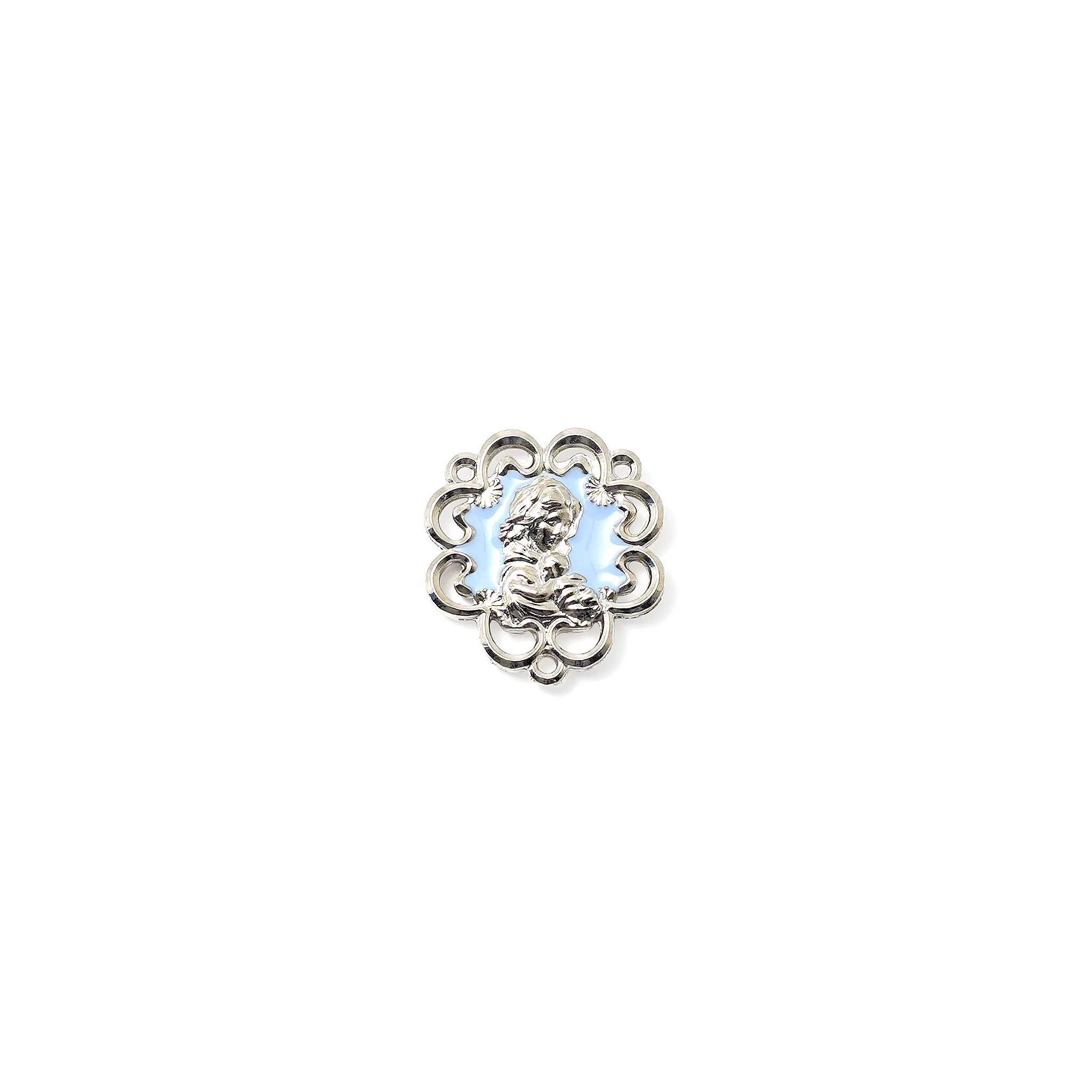Mary's Motherly Love Collection Sky & Nickel Rosary - Image 4