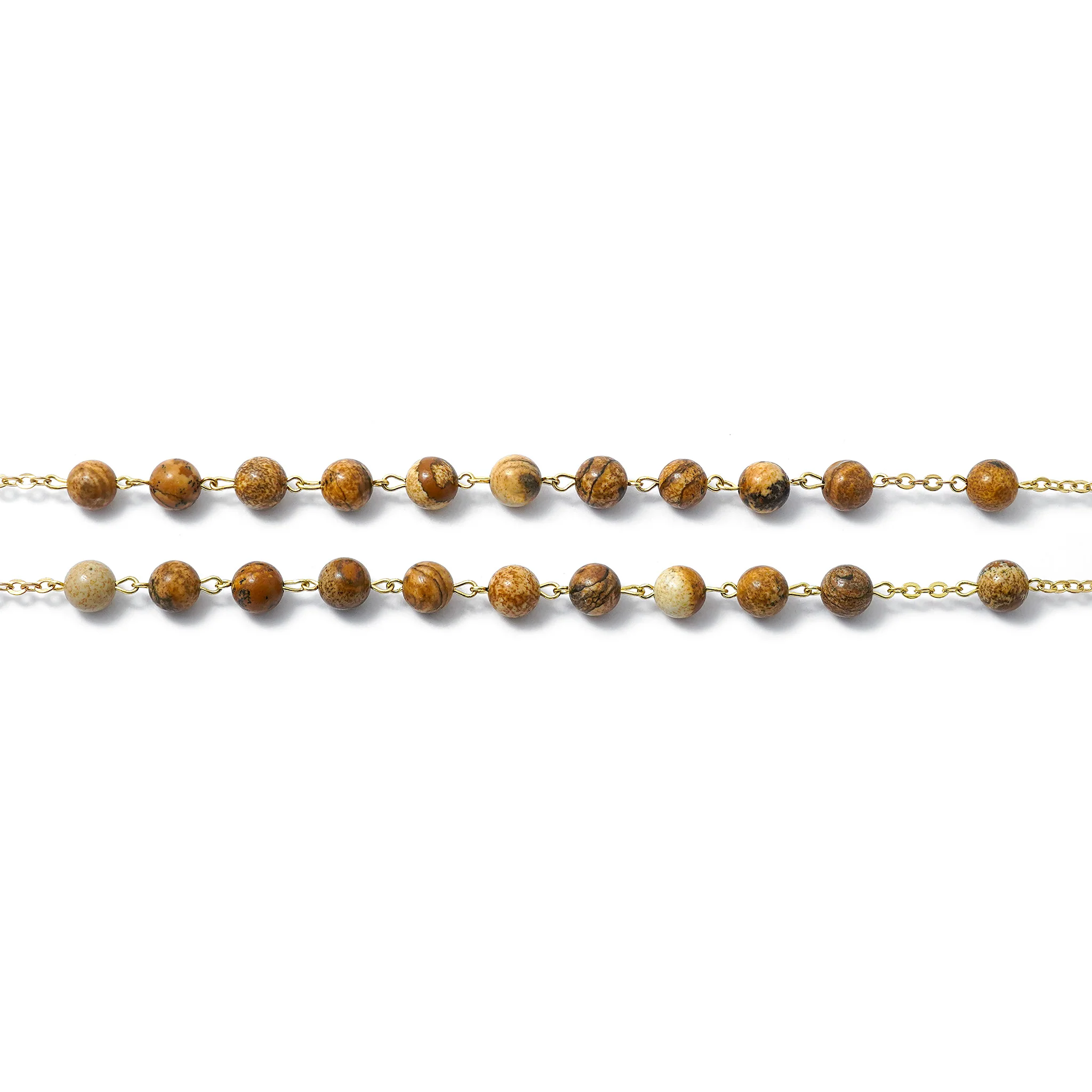 Saint Joseph Rosary in Gold with Natural Jasper Stone - Image 6