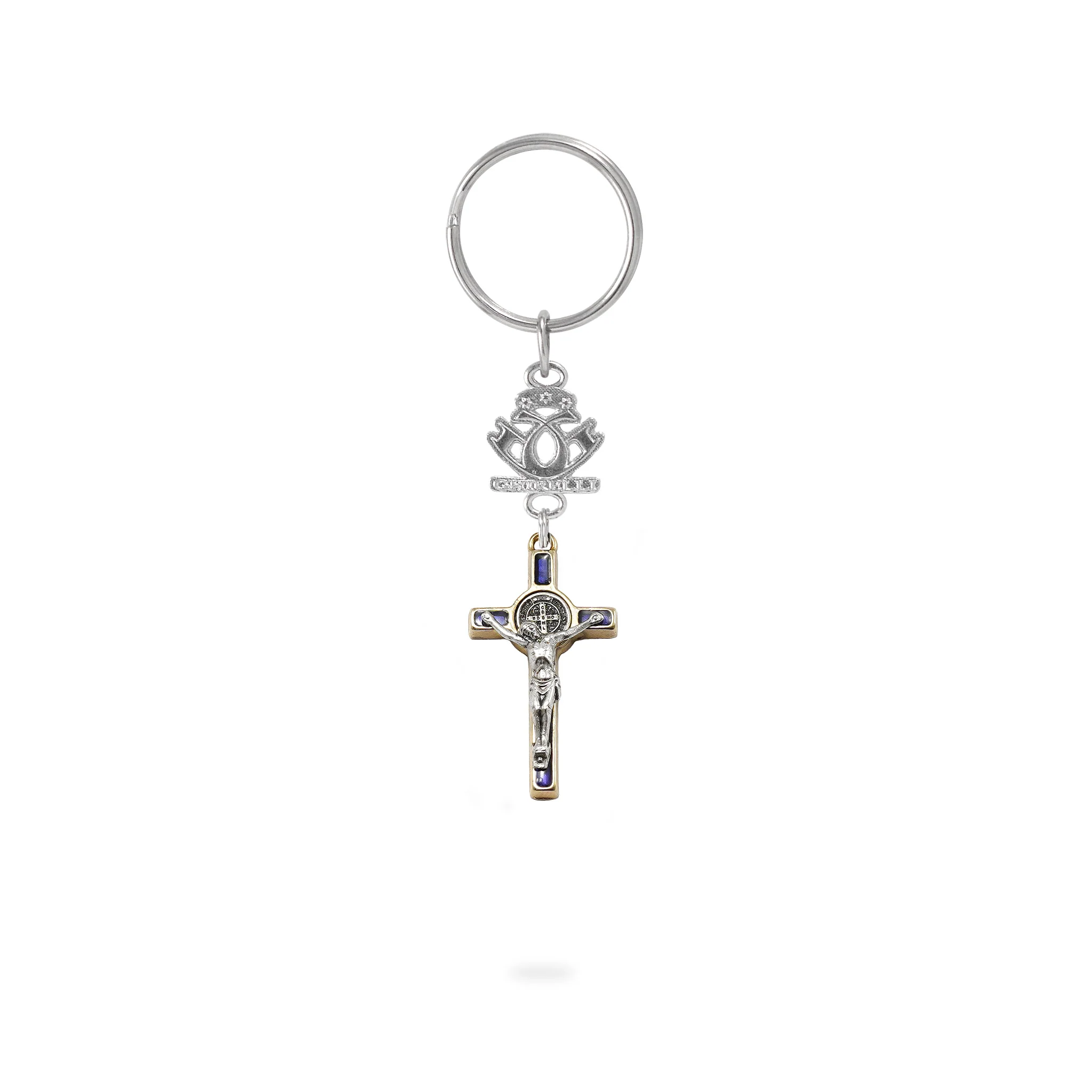 St. Benedict Crucifix in gold plated finish  | Key Chain