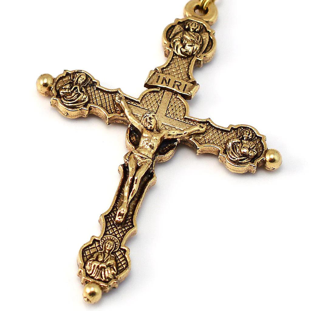 Saint Francis and Saint Clare of Assisi Gold Rosary - Image 2