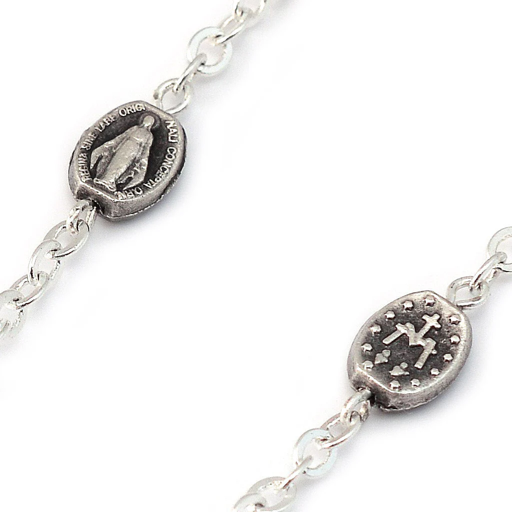 Saint Joseph Wood & Silver Rosary - Image 5