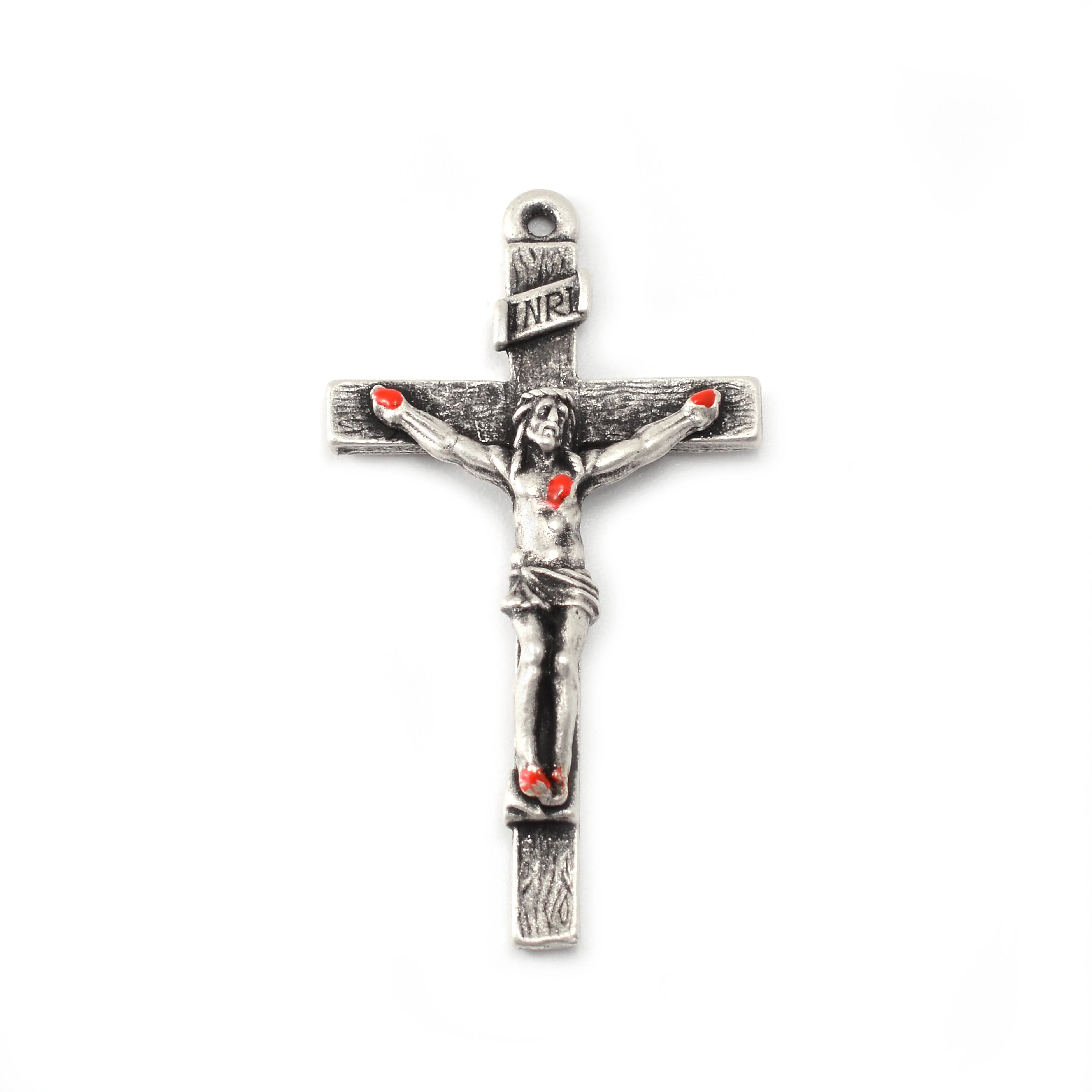 Saint Pio of Pietrelcina Anniversary Rosary in Antique Silver with Pink Pearl Beads - Image 3