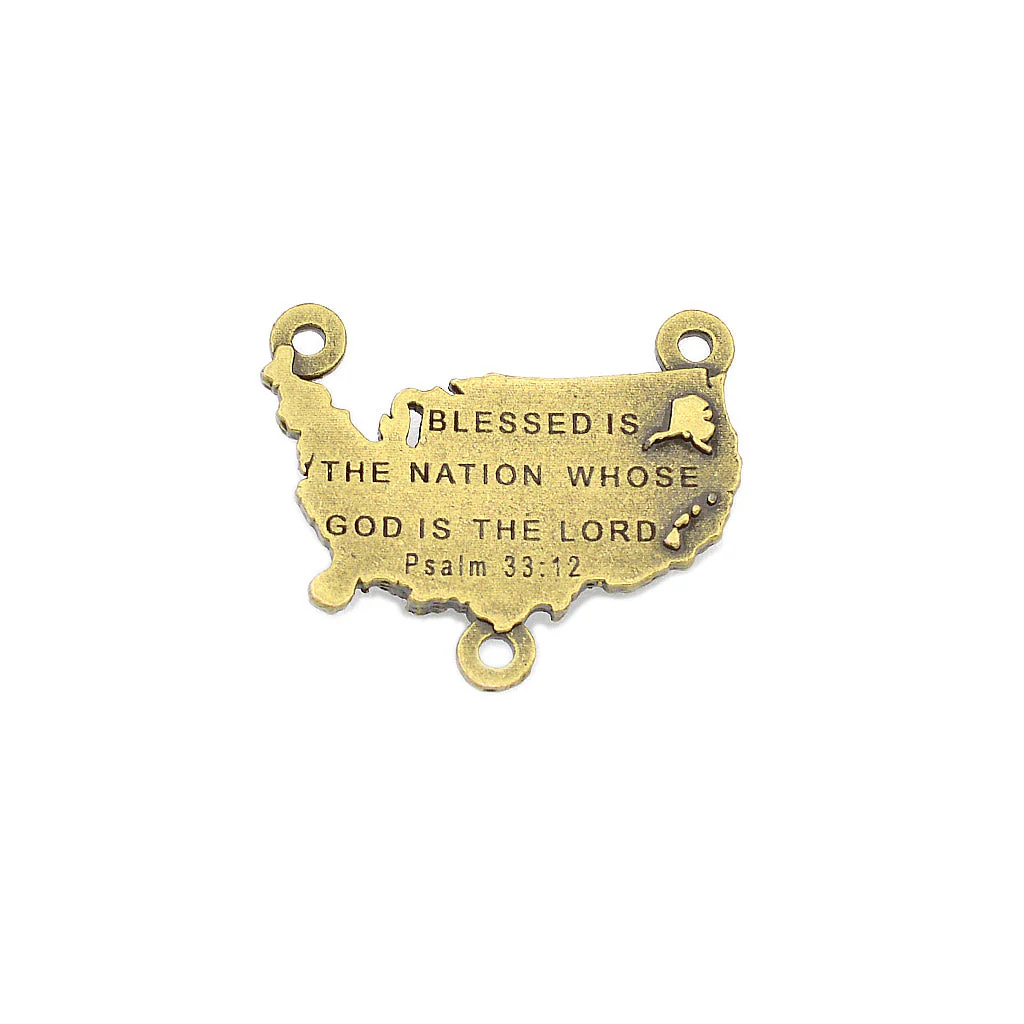 The USA Rosary in Bronze with White Glass - Image 5